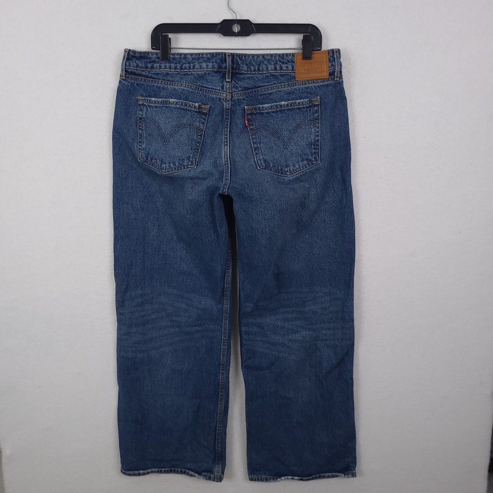 Levi's Premium Low Loose Jeans Women 32 Blue Wide Leg Baggy Y2K Grunge 90s